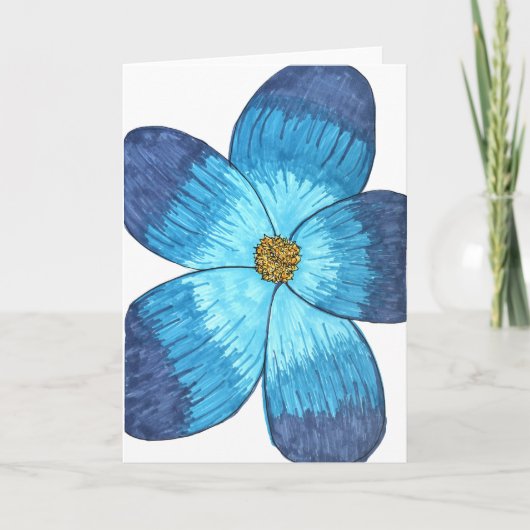 Blue Flower with white background blank Karte (Vorderseite)