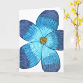 Blue Flower with white background blank Karte (Gelbe Blume)