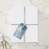 Blue Flowers and Pearls Gift Tag Geschenkanhänger (Mit Garn)