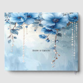 Blue Flowers and Pearls Guest Book Gästebuch (Rückseite)