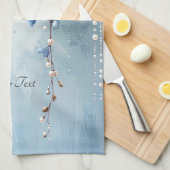 Blue Flowers and Pearls Kitchen Towel Geschirrtuch (Viertel Falte)