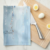 Blue Flowers and Pearls Kitchen Towel Geschirrtuch (Viertel Falte)