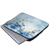 Blue Flowers and Pearls Laptop Sleeve (Vorne Knopf)