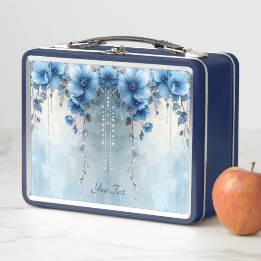 Blue Flowers and Pearls Lunch box (Beispiel)