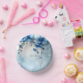 Blue Flowers and Pearls Pappteller (Party)