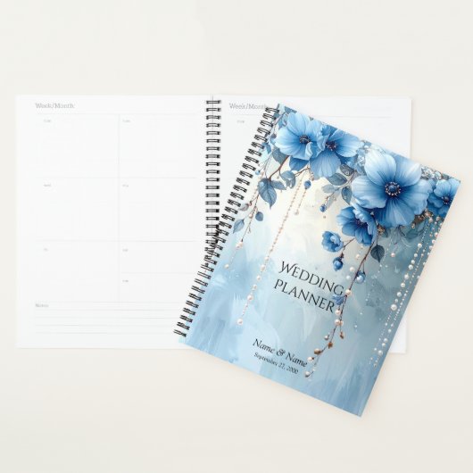 Blue Flowers and Pearls Planner Planer (Anzeige)
