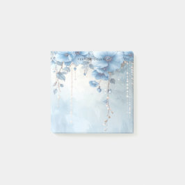 Blue Flowers and Pearls Post it Notes Post-it Klebezettel