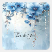 Blue Flowers and Pearls Sticker (Vorderseite)
