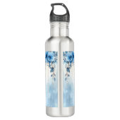 Blue Flowers and Pearls Water Bottle Edelstahlflasche (Rückseite)