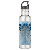 Blue Flowers and Pearls Water Bottle Edelstahlflasche (Vorderseite)