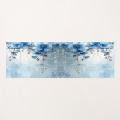 Blue Flowers and Pearls Yoga Mat Yogamatte (Vorderseite (Horizontal))