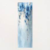 Blue Flowers and Pearls Yoga Mat Yogamatte (Vorderseite)