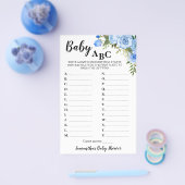 Blue Flowers Baby ABC Baby Showingkarte Flyer (Einzeln)