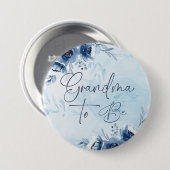 Blue Flowers Baby Dusche Oma zu sein Button (Vorne & Hinten)