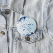 Blue Flowers Baby Dusche Oma zu sein Button (Beispiel)