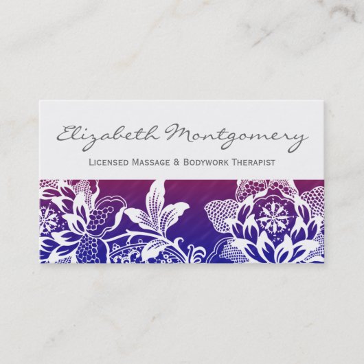 Blue Flowers Beruflich Massage Business Card Terminkarte (Vorderseite)