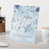 Blue Flowers Boy Baby Dusche Windel Raffle Sockelschild (In SItu)