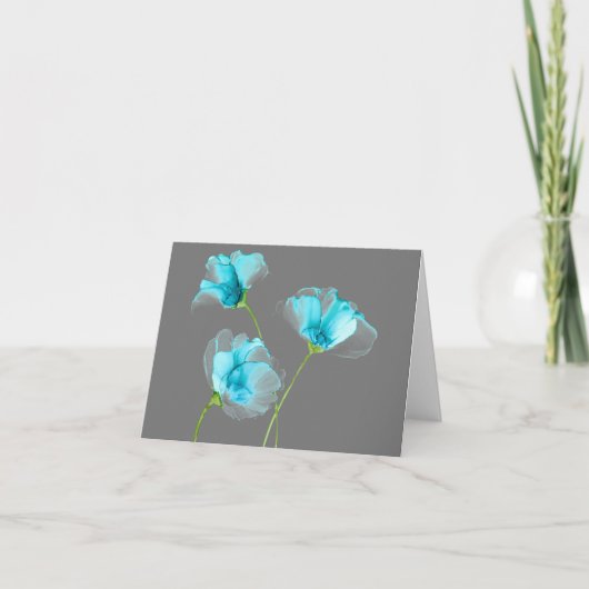 Blue Flowers Card Dankeskarte (Vorderseite)