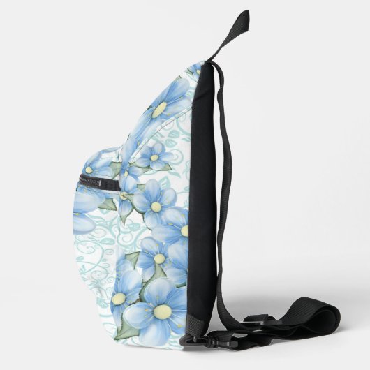 Blue Flowers Crossbody Bag (Rechts)