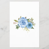 Blue Flowers Finden Sie die Guest Baby Shower Game Flyer (Hinten)