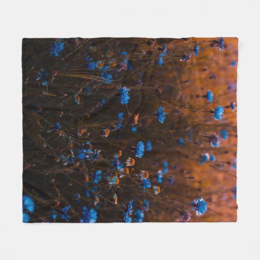 Blue flowers fleecedecke (Vorderseite (Horizontal))