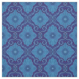 "Blue flowers” floral arabesque, handdrawn pattern Stoff