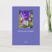 Blue Flowers Floral Iris Irises Mütter Day Card Karte (Rückseite)