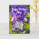 Blue Flowers Floral Iris Irises Mütter Day Card Karte (Gelbe Blume)