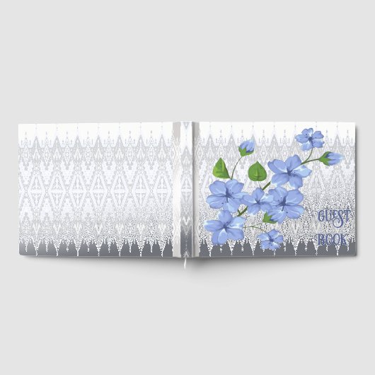 Blue Flowers Gästebuch (Voll)