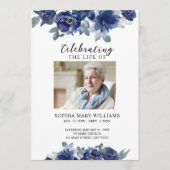 Blue Flowers Gedächtnisbeerdigung Dienstorden Programm (Vorderseite)