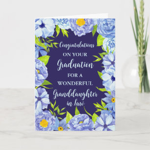 Blue Flowers Grandtoine Abschluss Card Karte