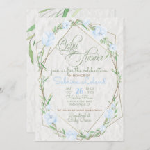 Blue Flowers Grüne Terrarium Babydusche