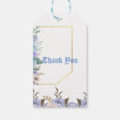 Blue Flowers Hydrangea Lila Lilac Baby Dusche Geschenkanhänger (Rückseite)