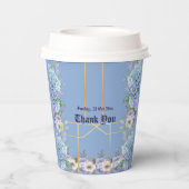 Blue Flowers Hydrangea Lila Lilac Baby Dusche Pappbecher (Rückseite)