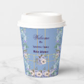 Blue Flowers Hydrangea Lila Lilac Baby Dusche Pappbecher (Vorderseite)