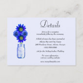 Blue Flowers Mason Jar Wedding Details Begleitkarte (Vorderseite)