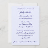 Blue Flowers Mason Jars Bridal Dusche Einladung (Rückseite)