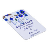 Blue Flowers Mason Jars speichern das Date Magnet (Rechte Seite)