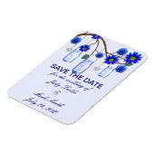 Blue Flowers Mason Jars speichern das Date Magnet (Linke Seite)