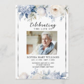 Blue Flowers Memorial Funeral Order of Service Programm (Vorderseite)