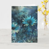 Blue Flowers Mixed Media Geburtstag Karte (Gelbe Blume)