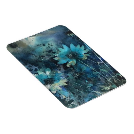 Blue Flowers Mixed Media Magnet (Rechte Seite)