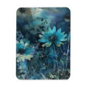 Blue Flowers Mixed Media Magnet (Vertikal)