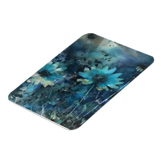 Blue Flowers Mixed Media Magnet (Linke Seite)