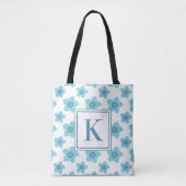 Blue Flowers Monogram Tasche (Vorderseite)