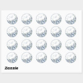 Blue Flowers Monogram Wedding Umschlag Aufkleber (Blatt)