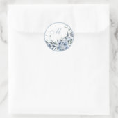 Blue Flowers Monogram Wedding Umschlag Aufkleber (Tasche)