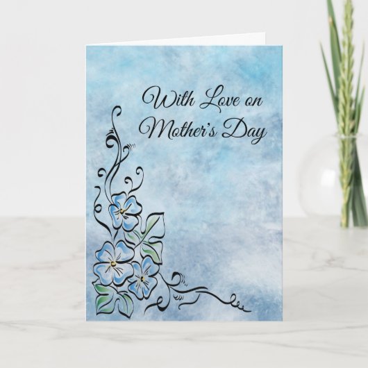 Blue Flowers Mother's Day Card Karte (Vorderseite)