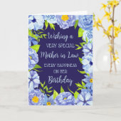 Blue Flowers Mutter im Law Birthday Card Karte (Gelbe Blume)