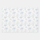 Blue flowers outline drawing in ink  geschenkpapier set (Vorderseite)